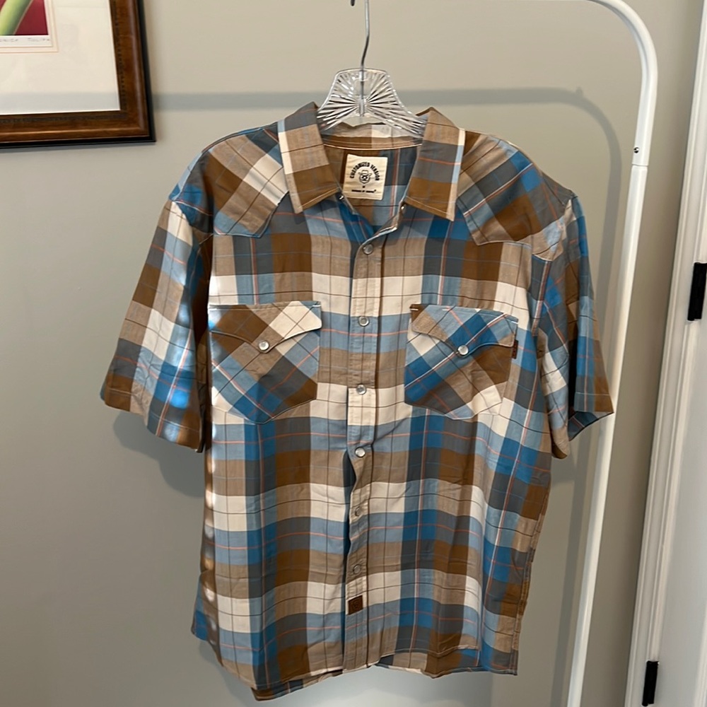 Mens Bamboo Fiber Med Short Sleeve Snap button shirt. #14